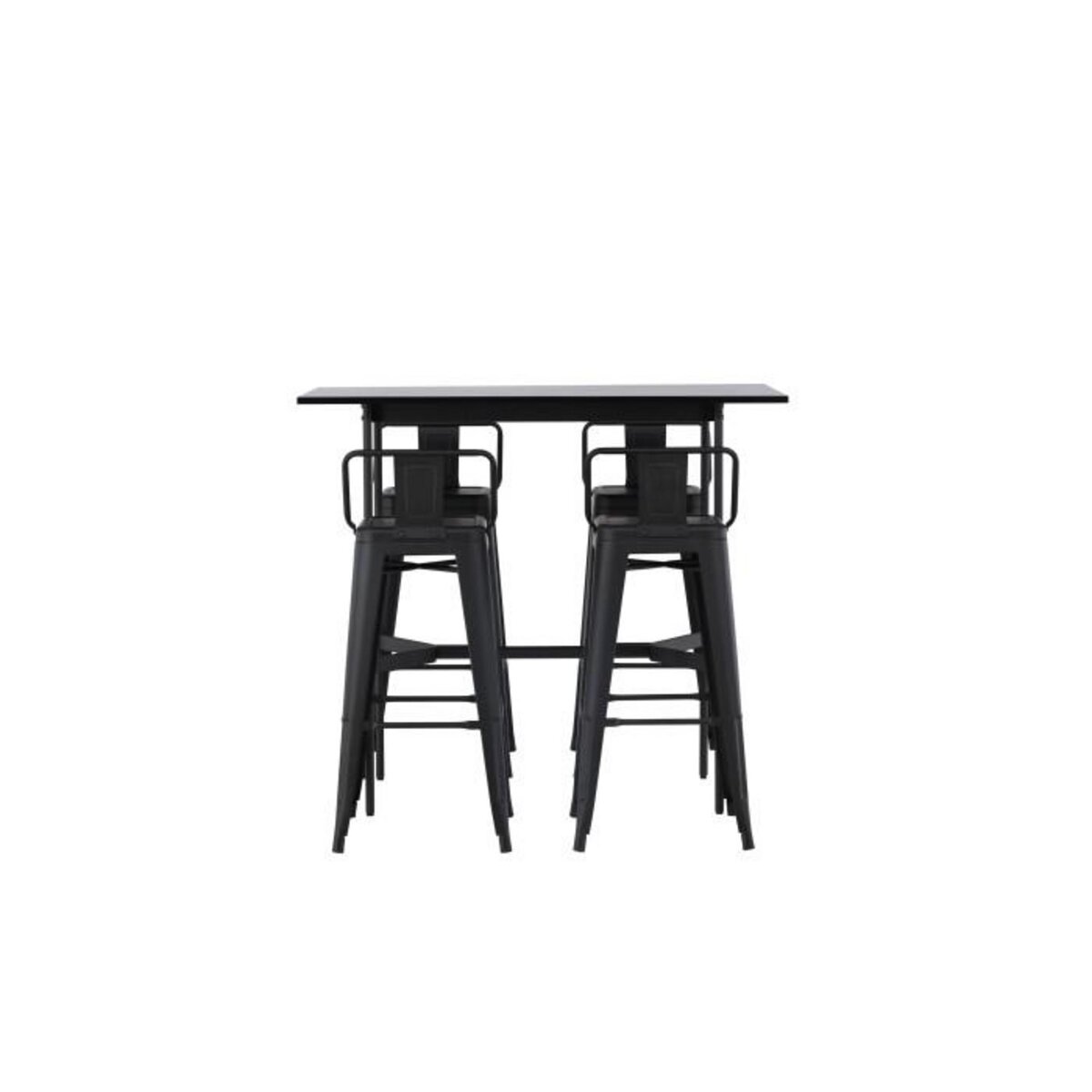 Paris Prix Ensemble Table de Bar & 4 Tabourets  Rax & Tempe  120cm Noir