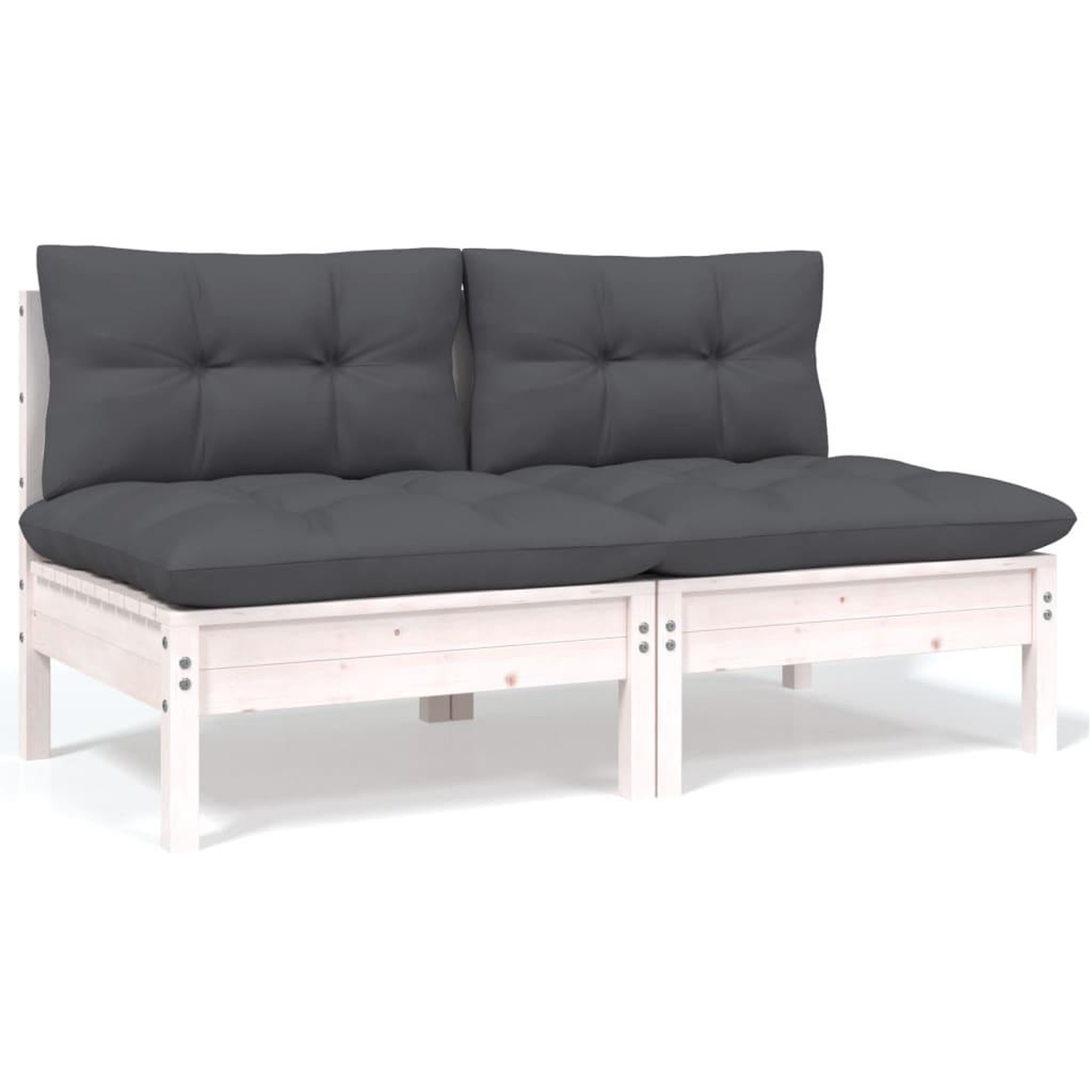 Voir la diapositive 5 : VIDAXL Salon de jardin 4 pcs avec coussins bois de pin massif