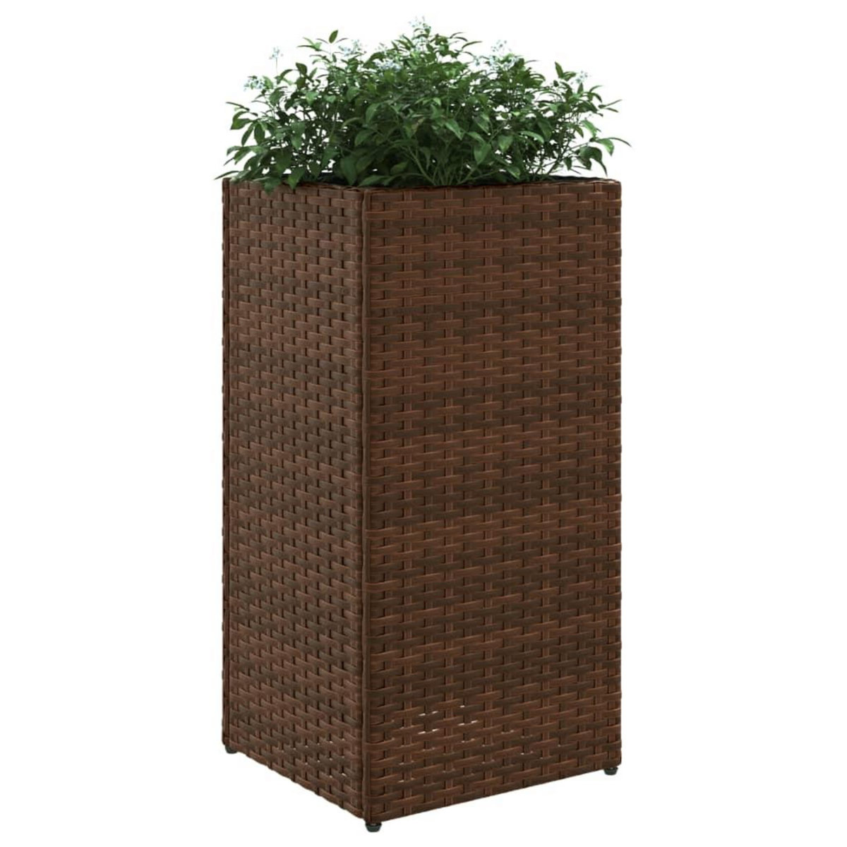 VIDAXL Jardinieres 2 pcs marron 30x30x60 cm resine tressee