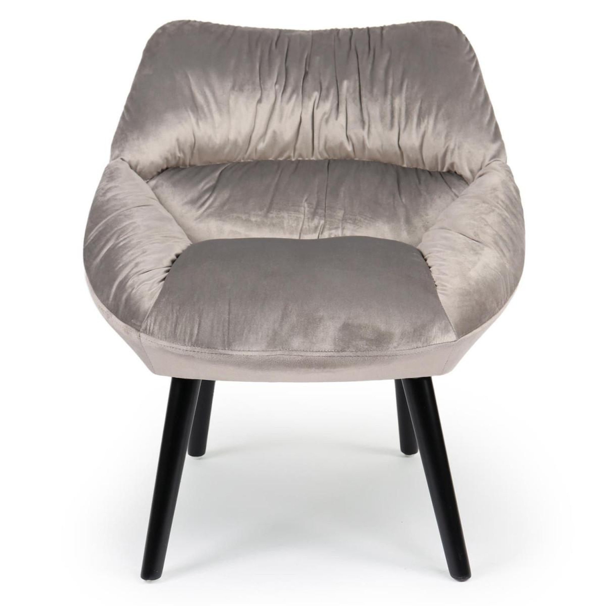 Voir la diapositive 2 : Paris Prix Fauteuil design en velours  neal  74cm gris