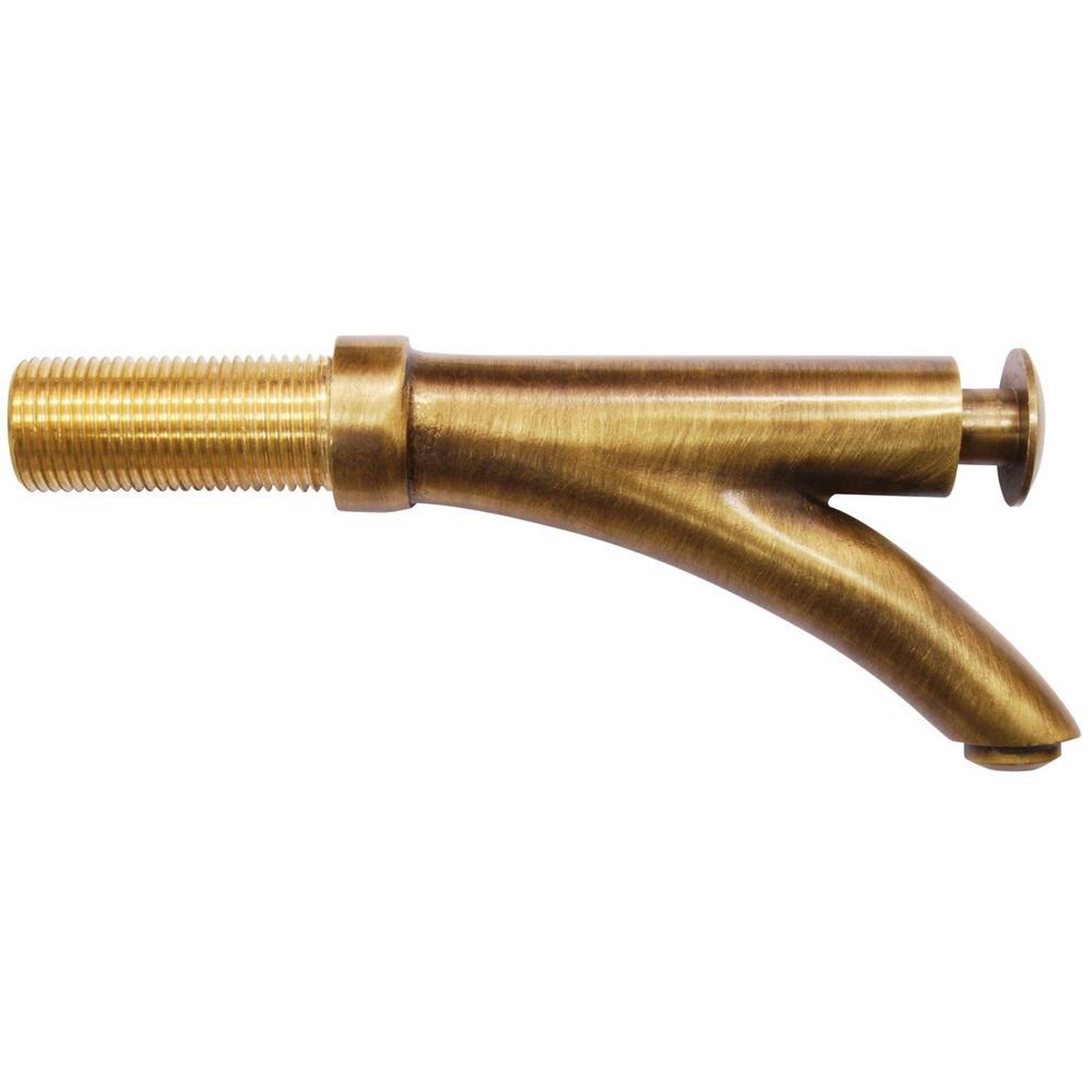 CENTRALE BRICO Robinet poussoir entrée mâle 15x21 avec rosace laiton brut 15x21, filetage long 5 cm
