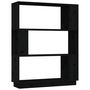 Voir la diapositive 2 : VIDAXL Bibliotheque/Separateur de piece Noir 80x25x101 cm Pin massif