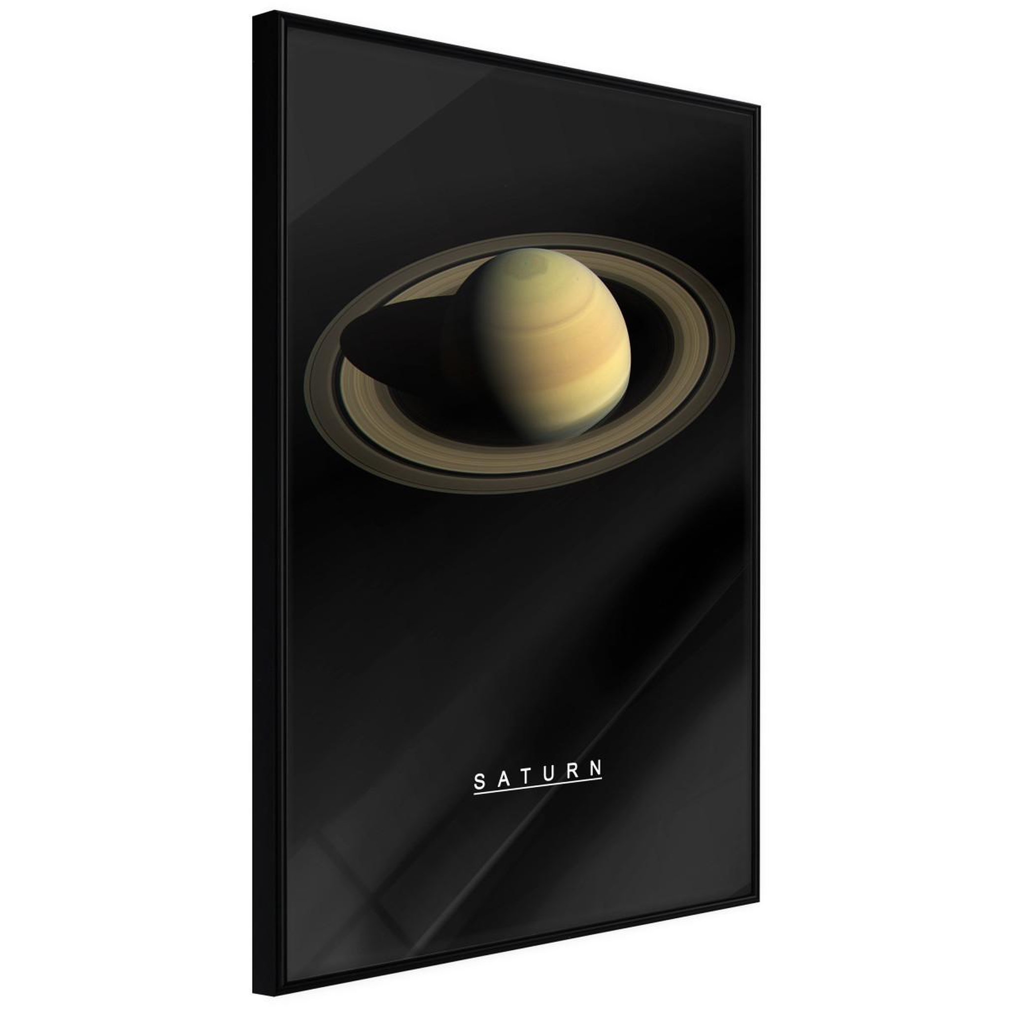 Paris Prix Affiche murale encadrée  the solar system saturn. Coloris disponibles : Jaune, Noir