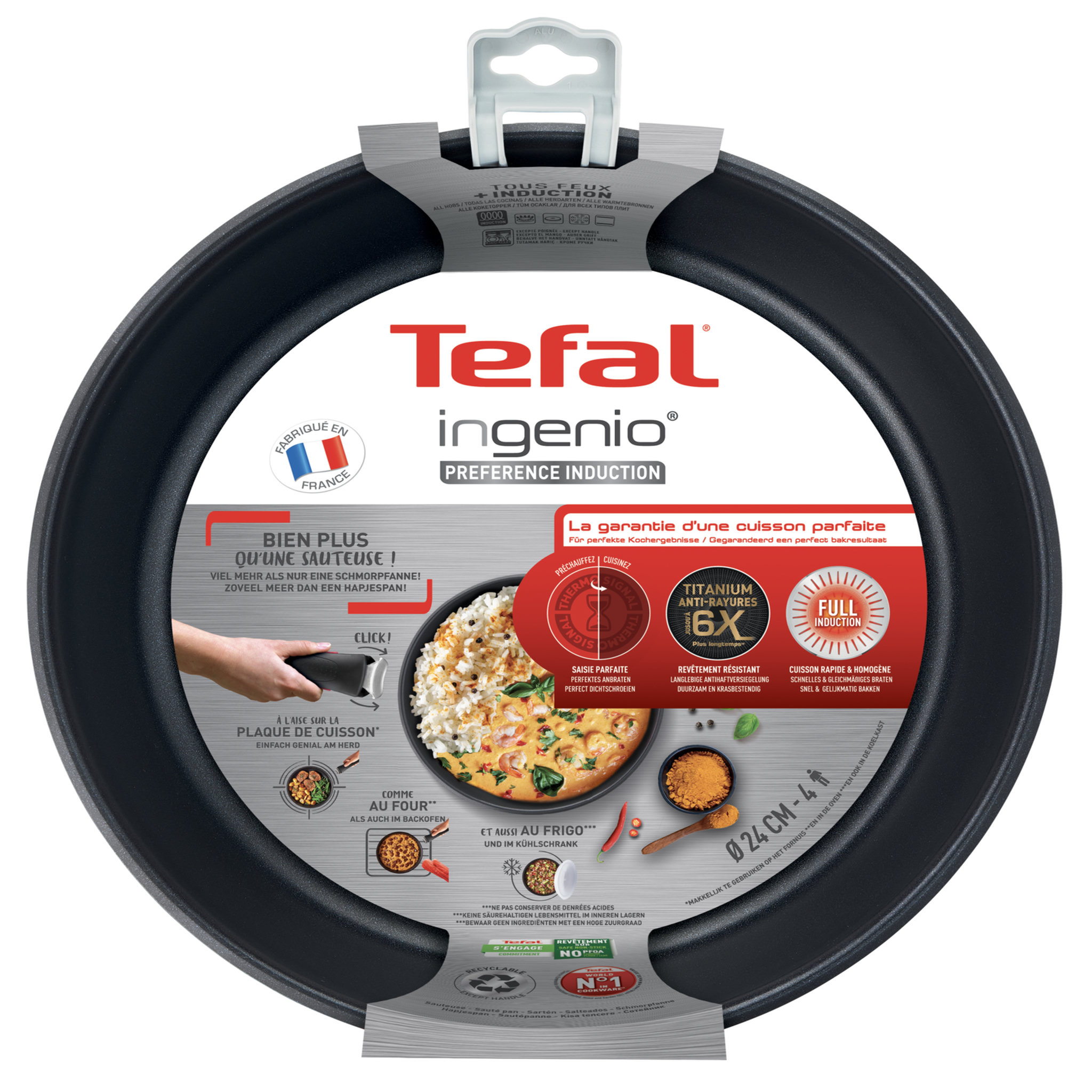 Voir la diapositive 2 : TEFAL Sauteuse induction PREFERENCE INGENIO 24 cm - 4 litres