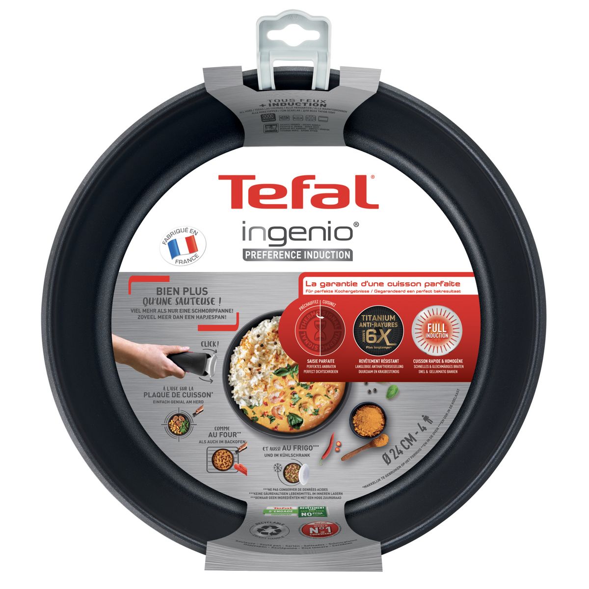 TEFAL Sauteuse induction PREFERENCE INGENIO 24 cm - 4 litres
