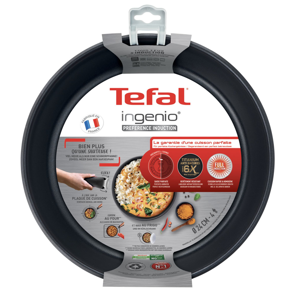 TEFAL Sauteuse induction PREFERENCE INGENIO 24 cm - 4 litres
