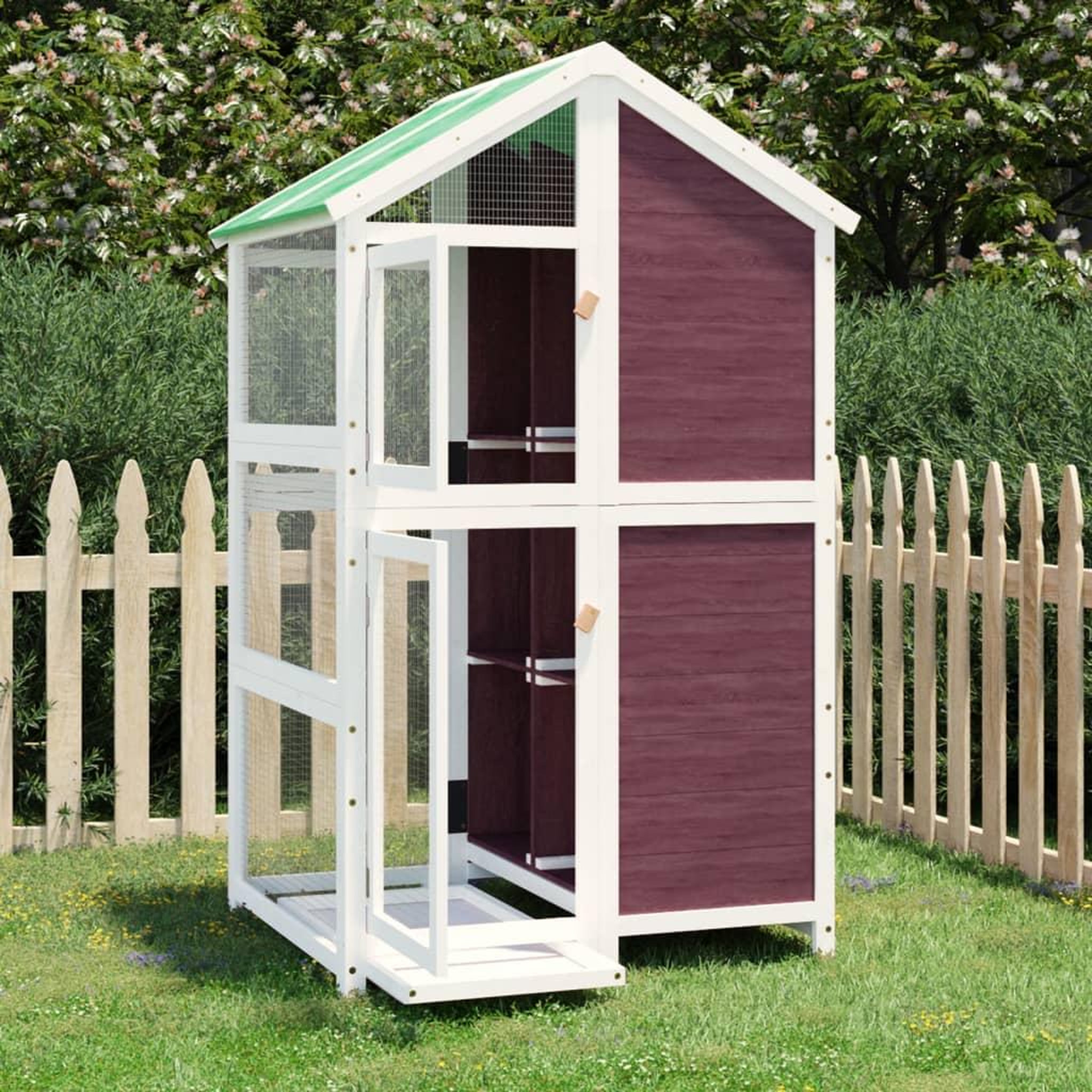 VIDAXL Maison a oiseaux moka 97x81x152 cm bois massif de pin