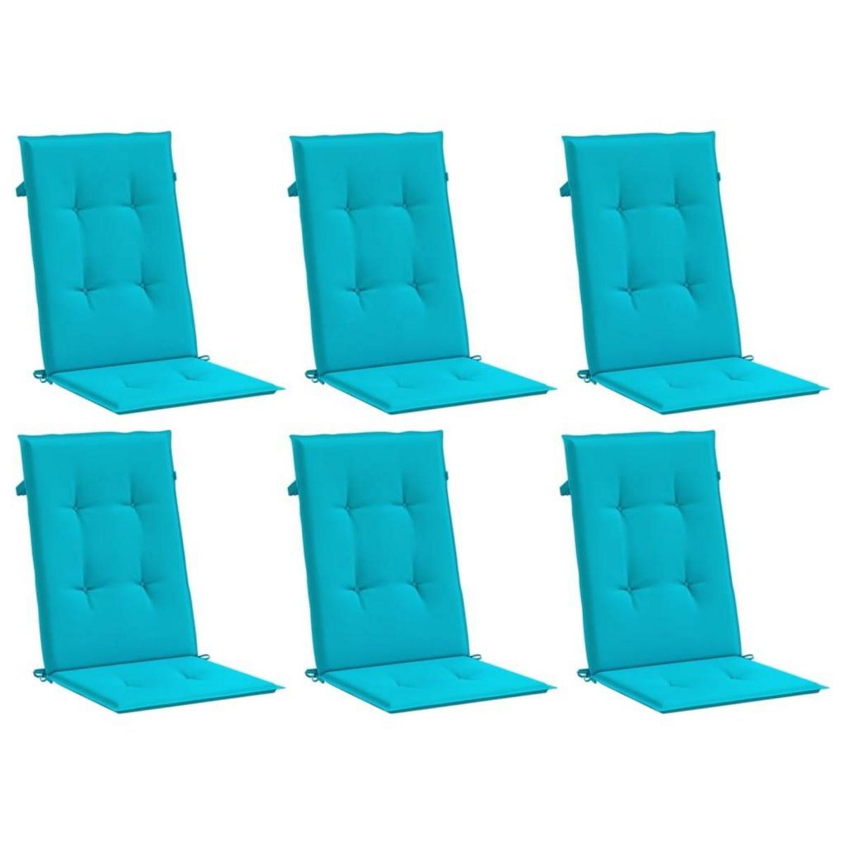 VIDAXL Coussins de chaise a dossier haut lot de 6 turquoise tissu