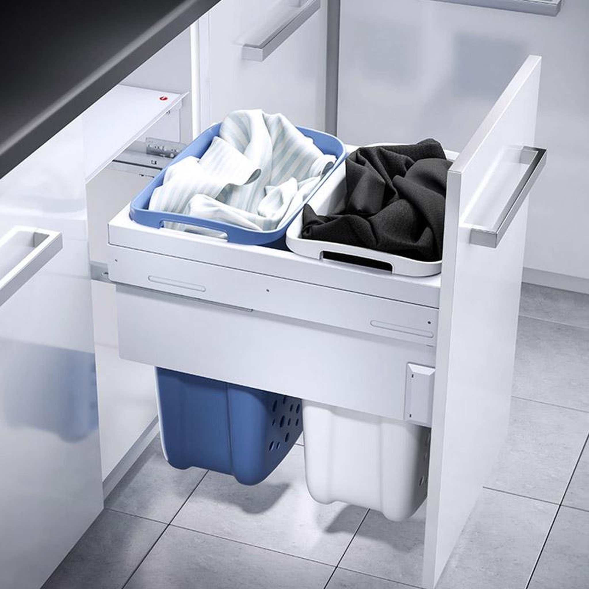 Voir la diapositive 3 : HAILO Double panier à linge encastrable 66l hailo laundry carrier 450