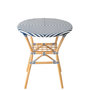 Voir la diapositive 2 : Paris Prix Table à Manger en Rotin  Geo  75cm Bleu & Blanc