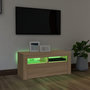 Voir la diapositive 4 : VIDAXL Meuble TV avec lumieres LED chene sonoma 90x35x40 cm