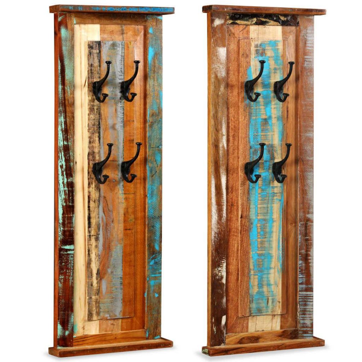 VIDAXL Porte-manteau 2 pcs Bois de recuperation massif 38x100 cm