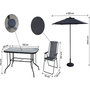 Voir la diapositive 3 : Habitat et Jardin Salon de jardin repas avec parasol en métal  Convivia  - 6 places - Gris anthracite