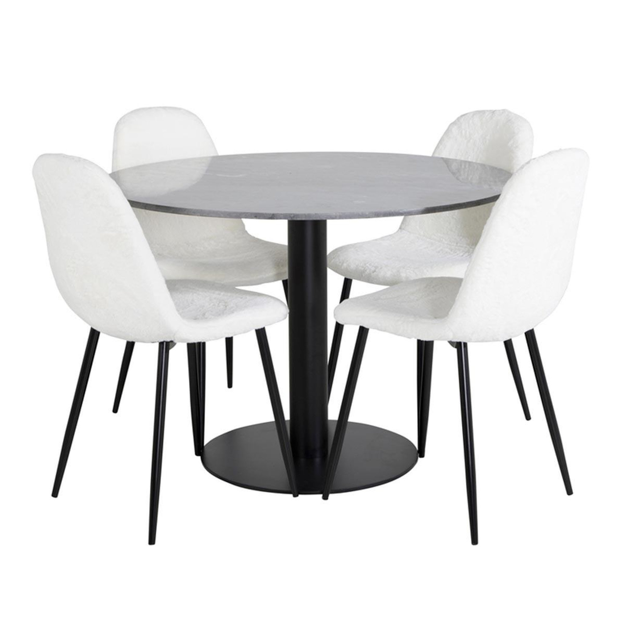 Paris Prix Ensemble table à manger & 4 chaises  estelle i & polar i  106cm gris foncé