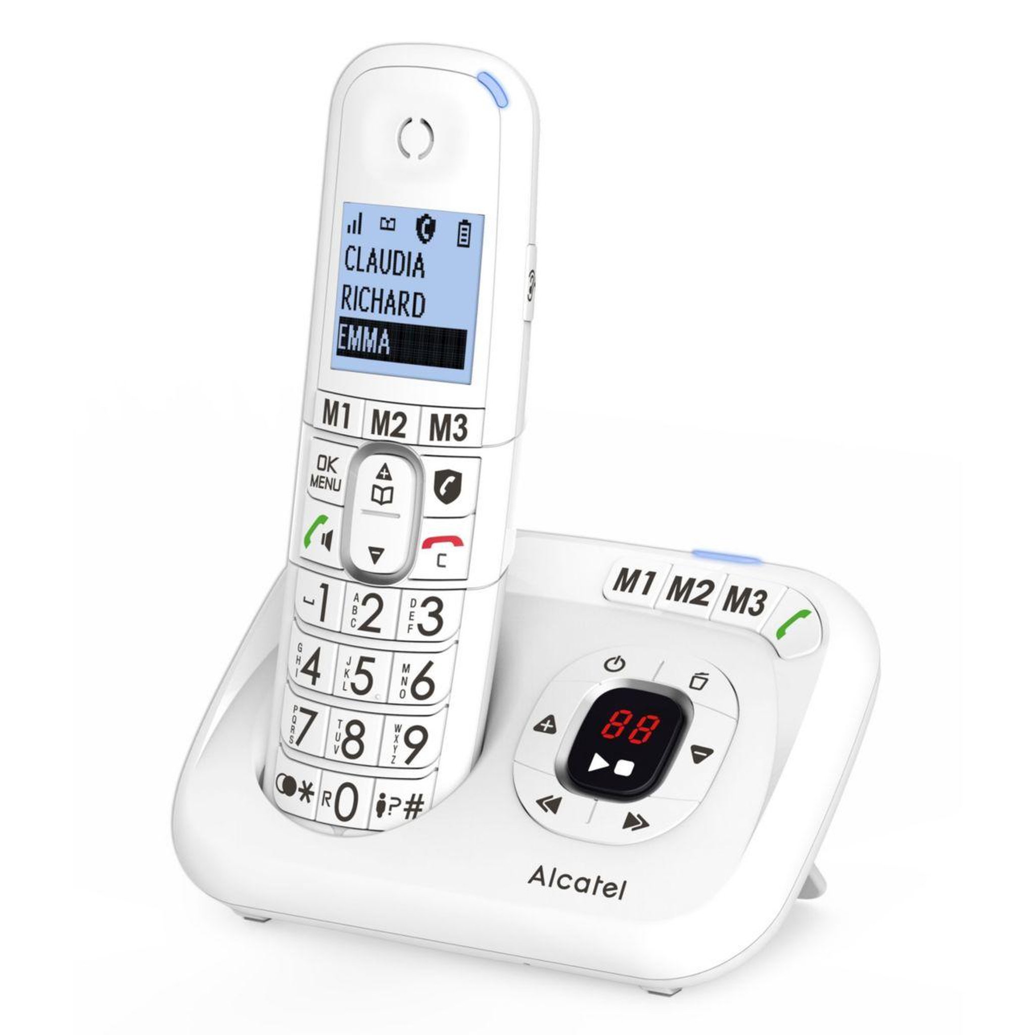 Voir la diapositive 3 : Alcatel Téléphone sans fil xl785 voice blanc