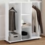 Voir la diapositive 1 : VIDAXL Garde-robe avec roues blanc 102x38x110 cm bois d'ingenierie