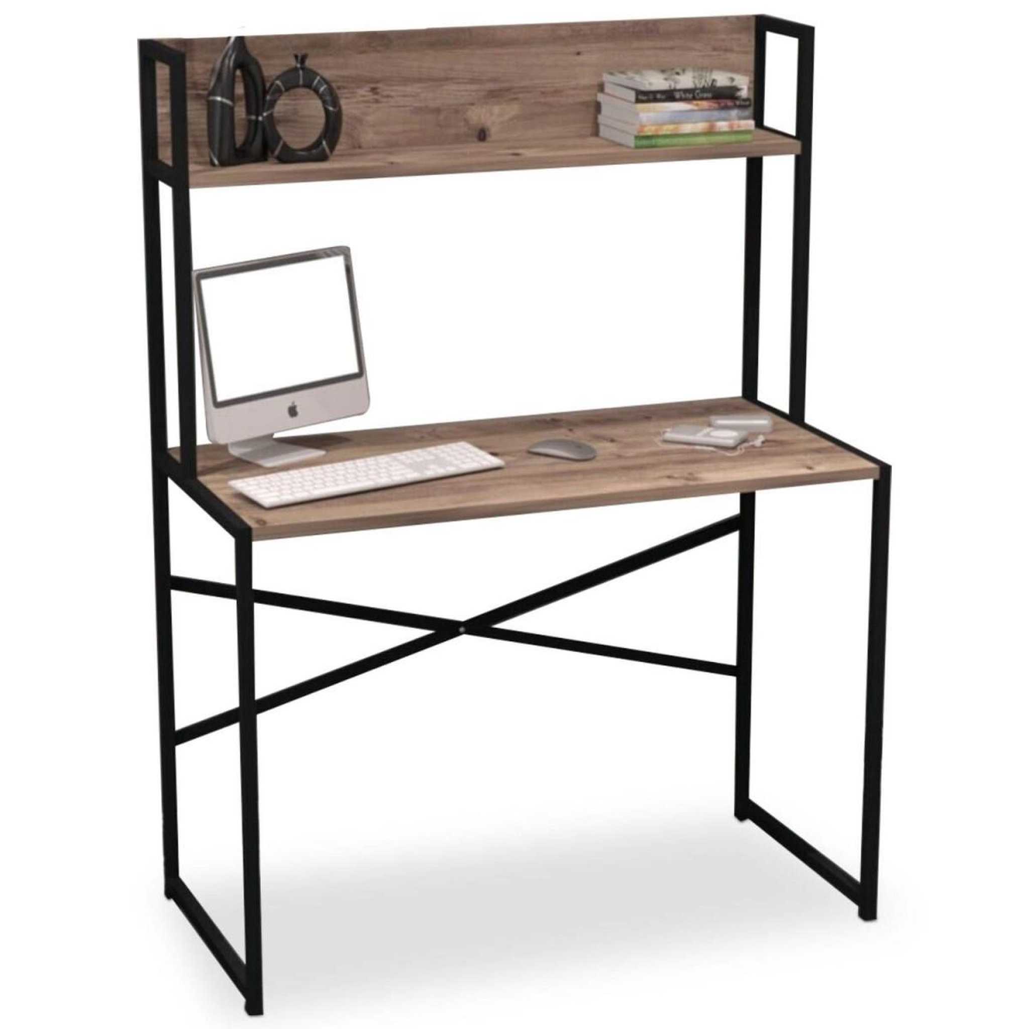 Paris Prix Bureau avec étagère design  mazé  140cm chêne