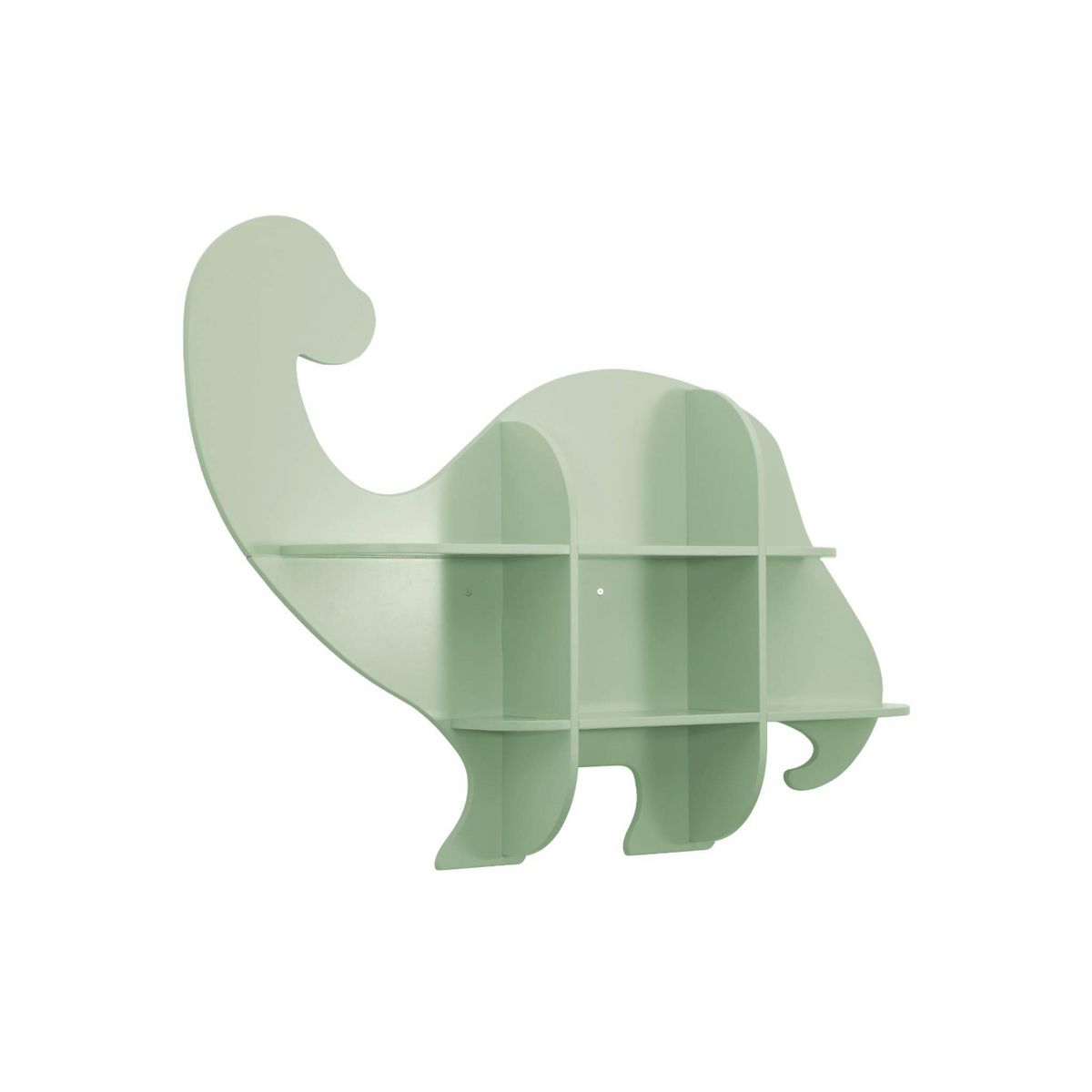 SWEEEK Etagère murale dinosaure 5 espaces de rangement vert - L 108 x P 16.5 x H 78.5 cm - Brachi