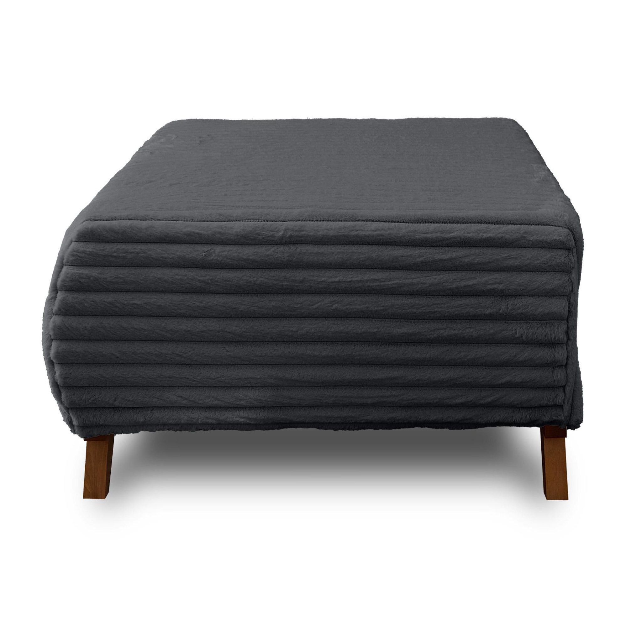 Voir la diapositive 1 : BEST MOBILIER Cristal - pouf modulable - 95 cm - en fausse fourrure côtelée