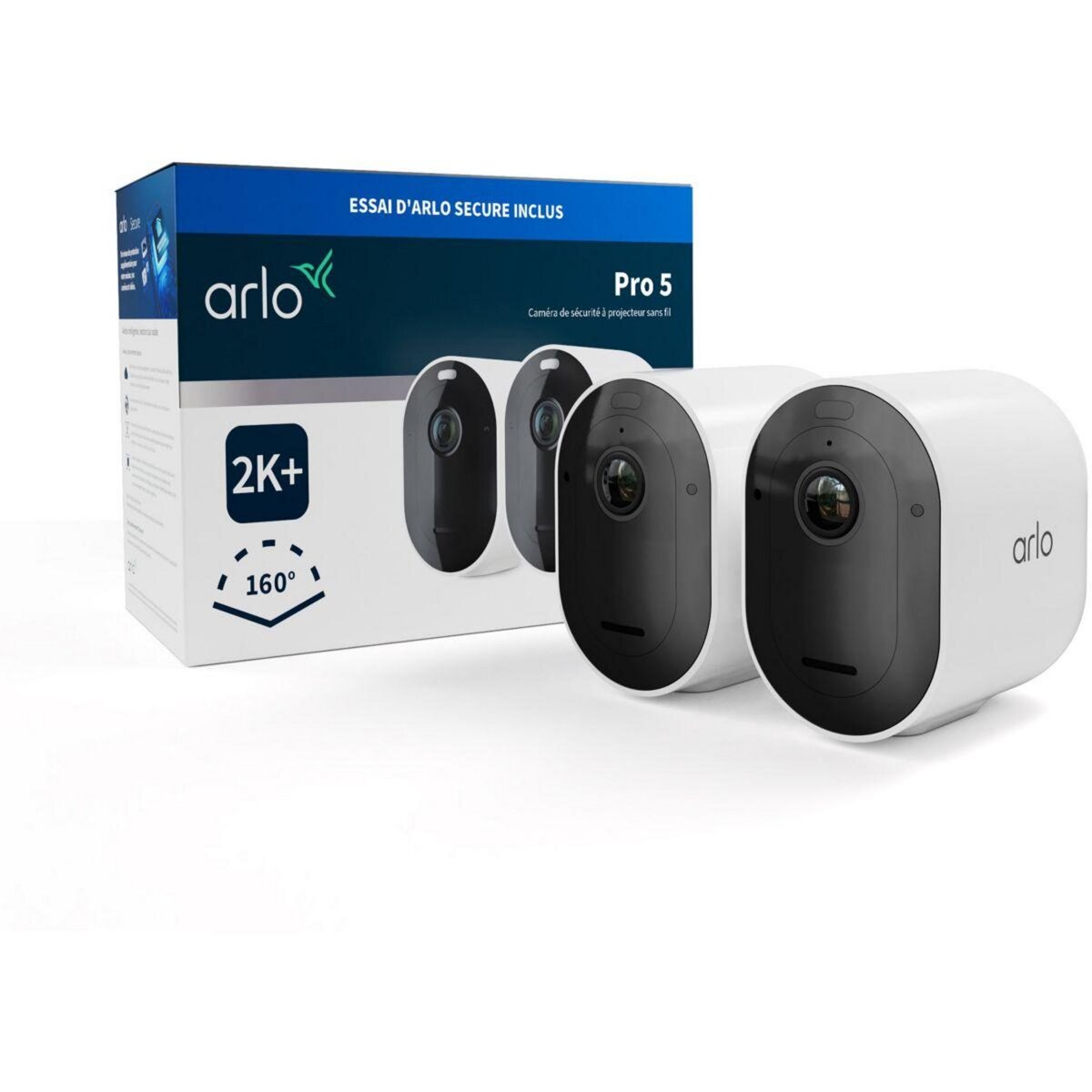 ARLO Caméra de surveillance 2 caméras Pro 5 2K+ Spotlight