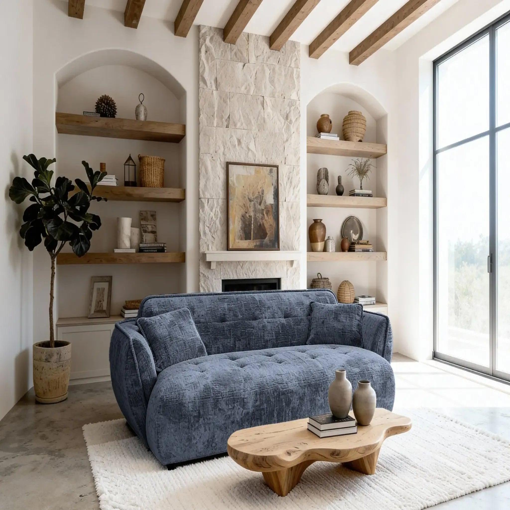 Voir la diapositive 2 : CASANOVA PARIS Mona - canapé droit tissu chenille 3 places