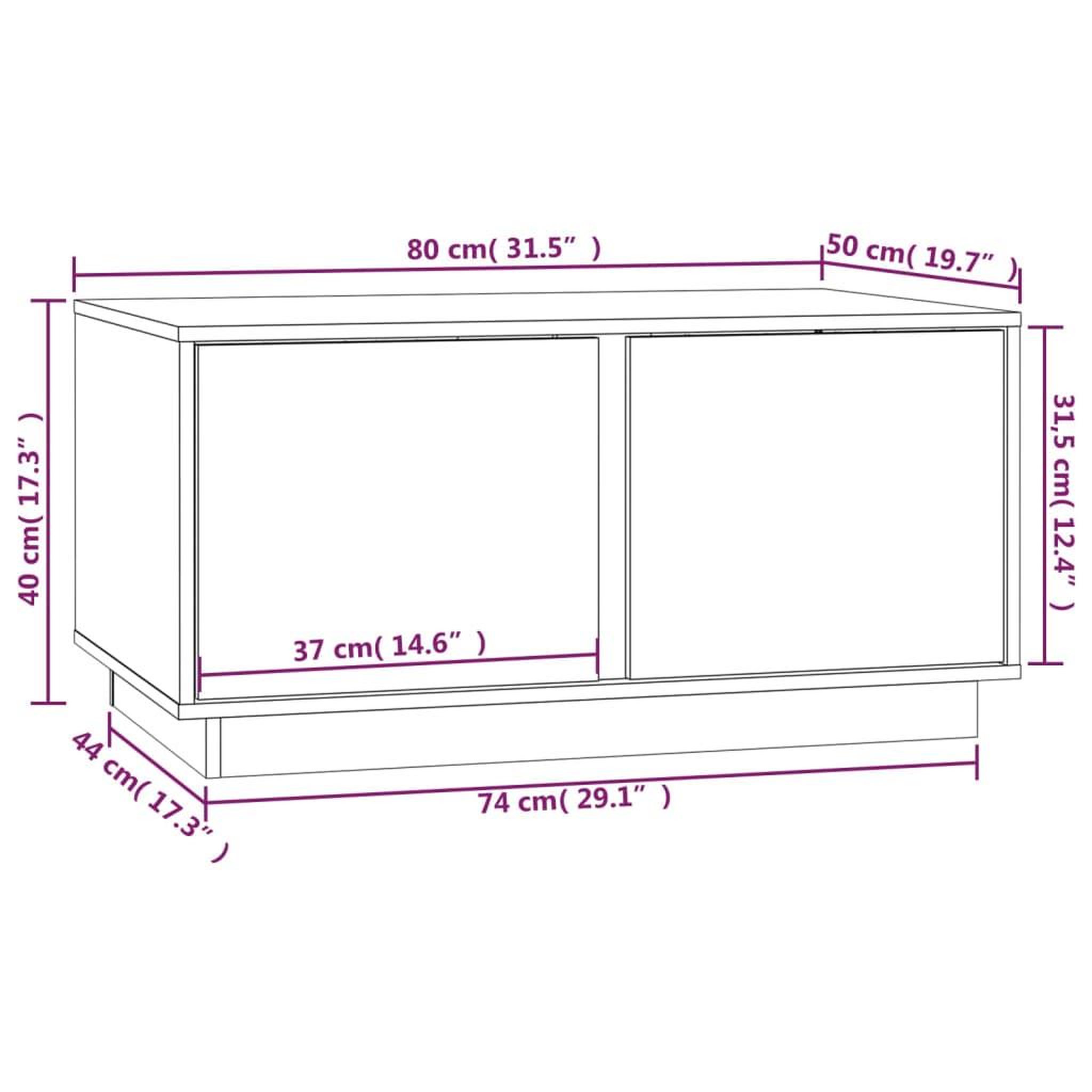 Voir la diapositive 6 : VIDAXL Table basse Gris 80x50x40 cm Bois massif de pin