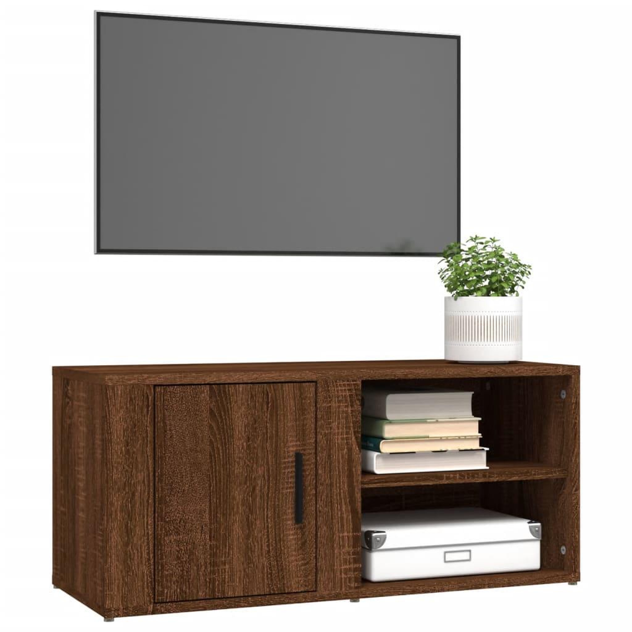 Voir la diapositive 4 : VIDAXL Meuble TV Chene marron 80x31,5x36 cm Bois d'ingenierie
