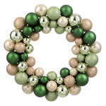 Paris Prix Couronne Boules de Noël  Night  35cm Vert & Écru
