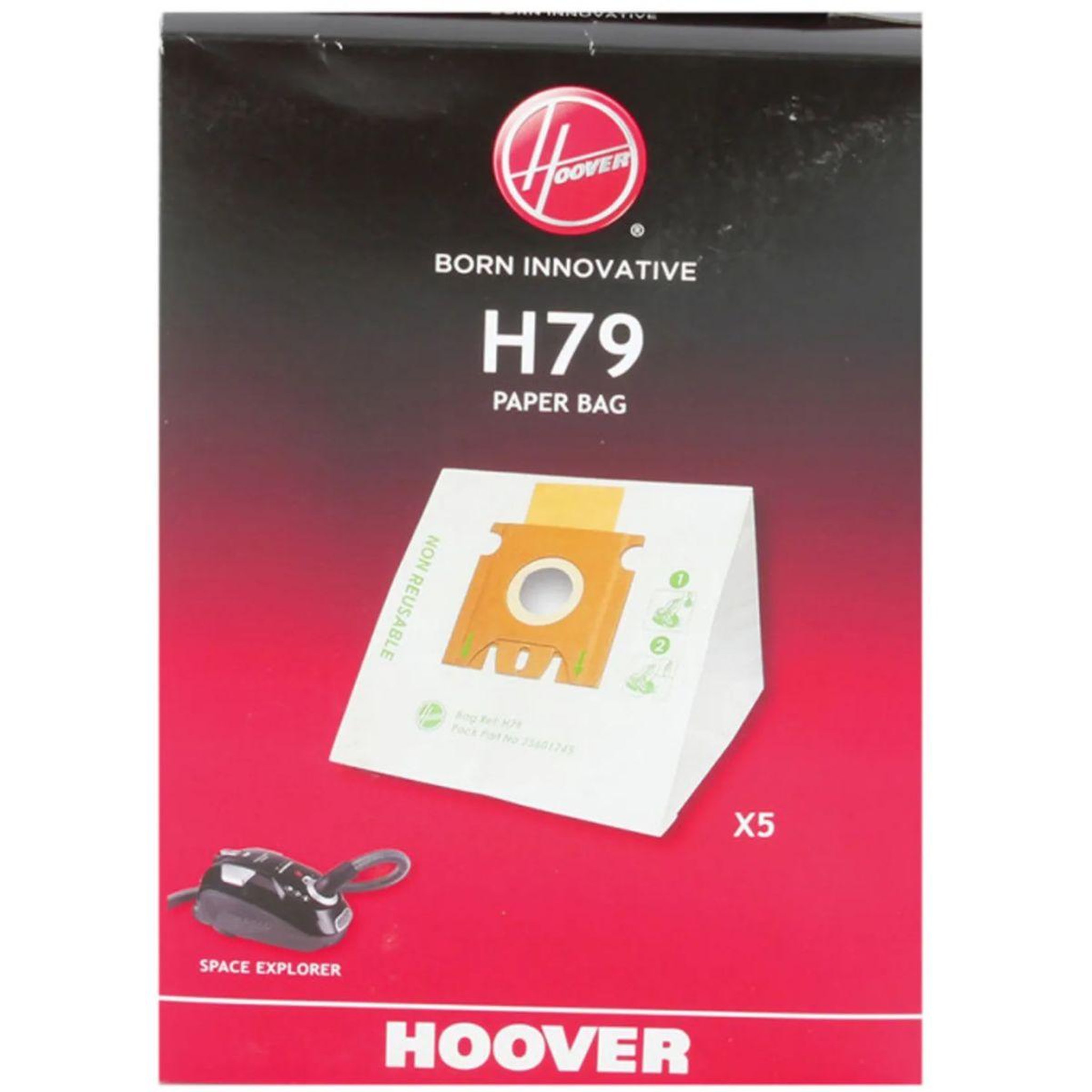 HOOVER Sac aspirateur h79 en papier pour space explorer x5