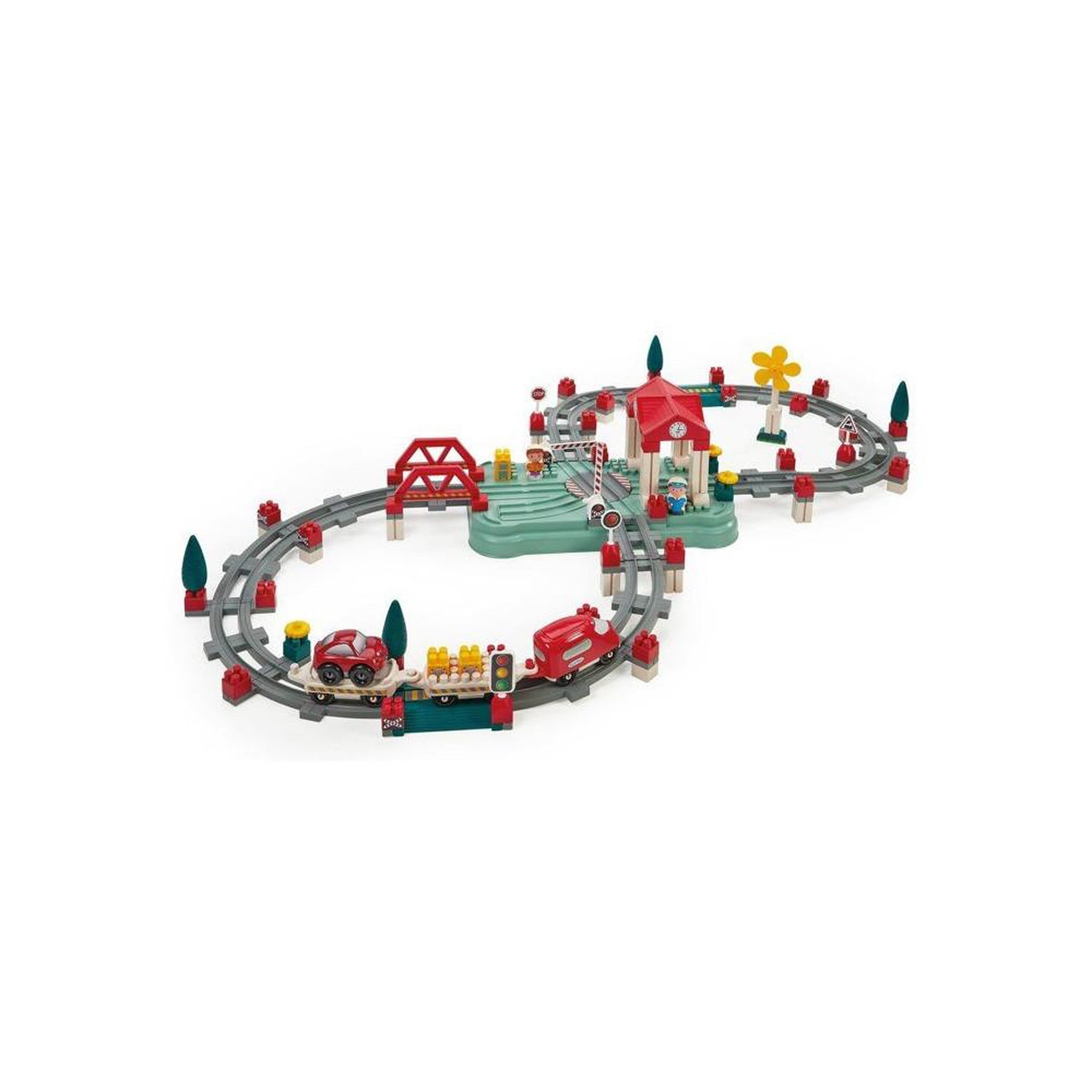 Voir la diapositive 2 : Ecoiffier Baril circuit train - ECOIFFIER - 140 pcs - Des 18 mois