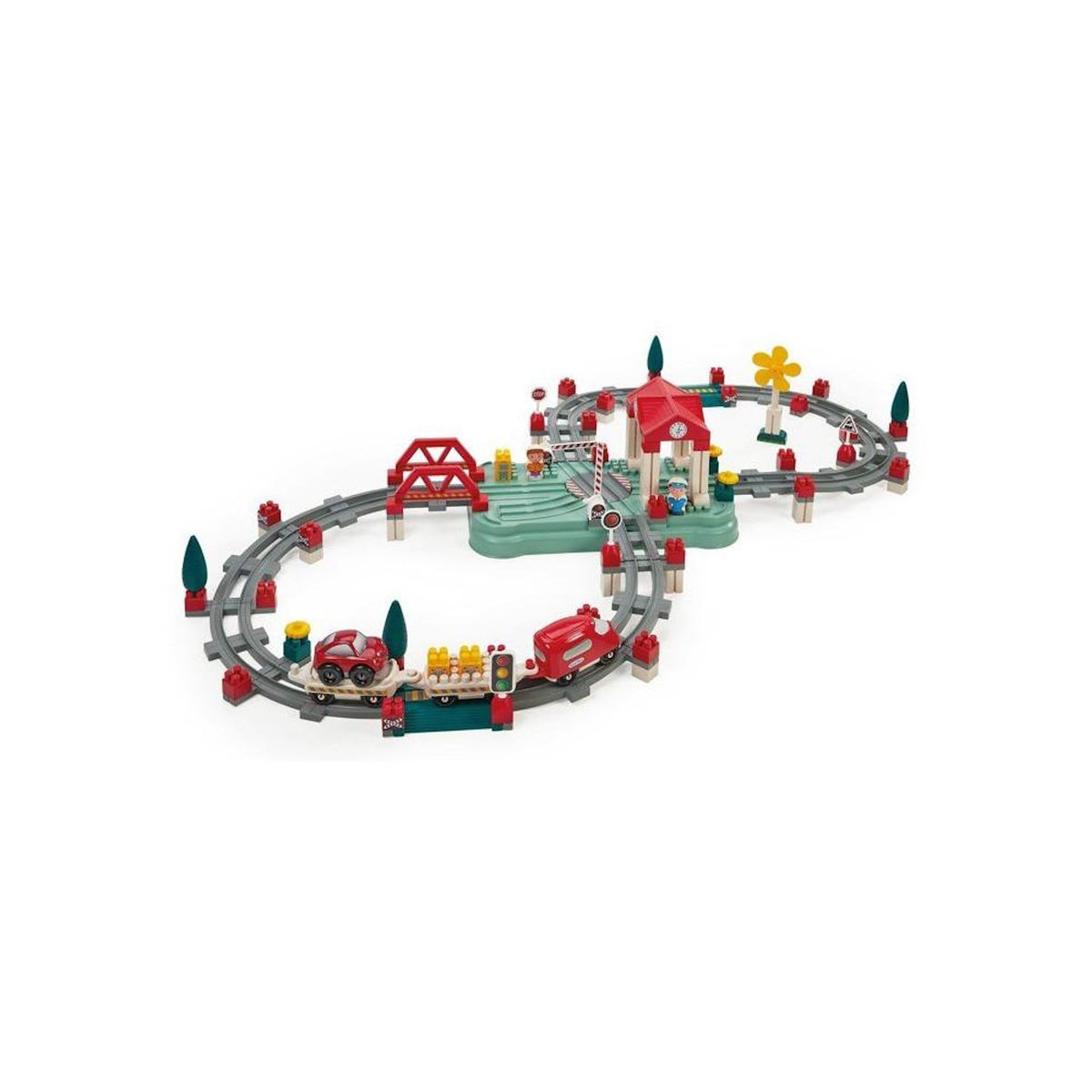 Ecoiffier Baril circuit train - ECOIFFIER - 140 pcs - Des 18 mois