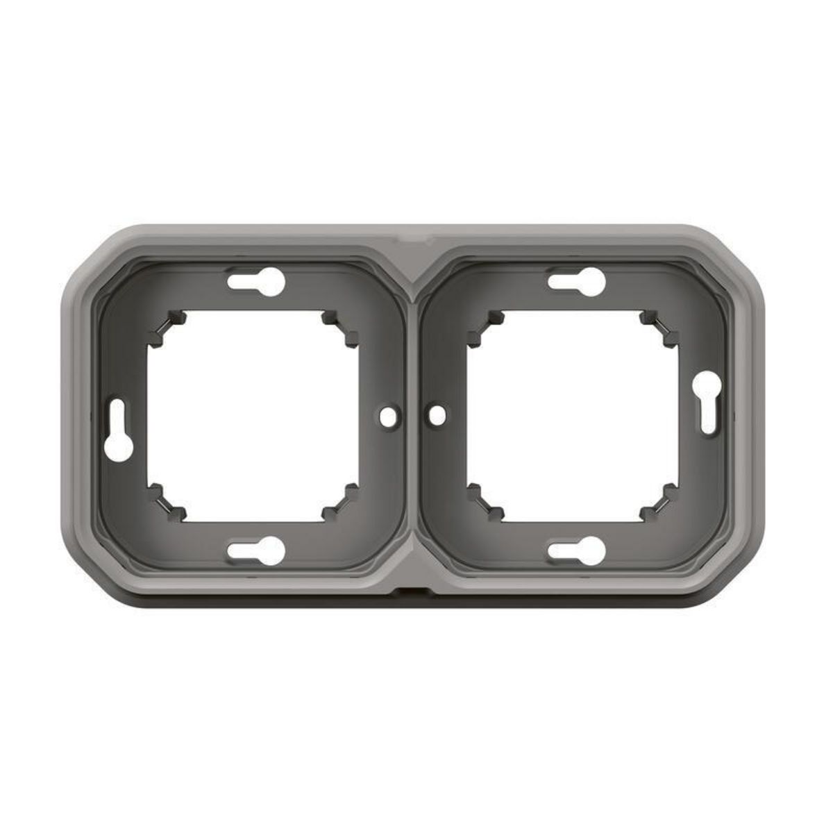 Legrand Support plaque étanche pour montage encastré PLEXO 2 postes horizontaux ou verticaux gris (boîte de 5) LEGRAND 069683L