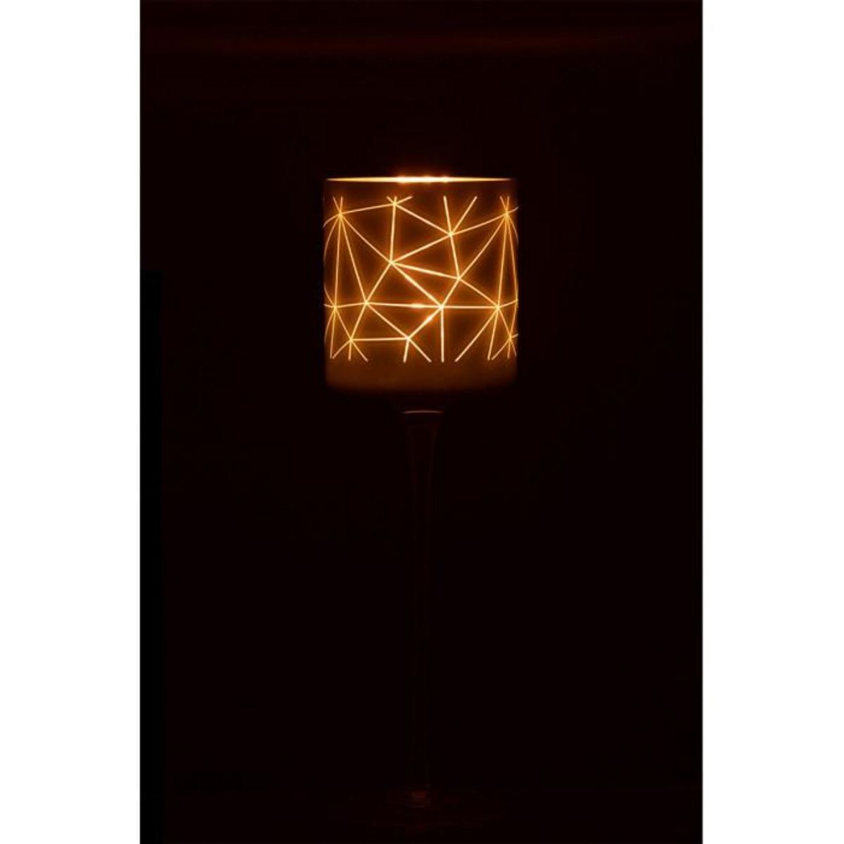 Paris Prix Photophore sur Pied  Milano  30cm Blanc & Or