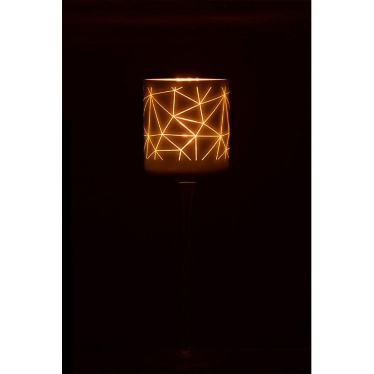 Paris Prix Photophore sur Pied  Milano  30cm Blanc & Or