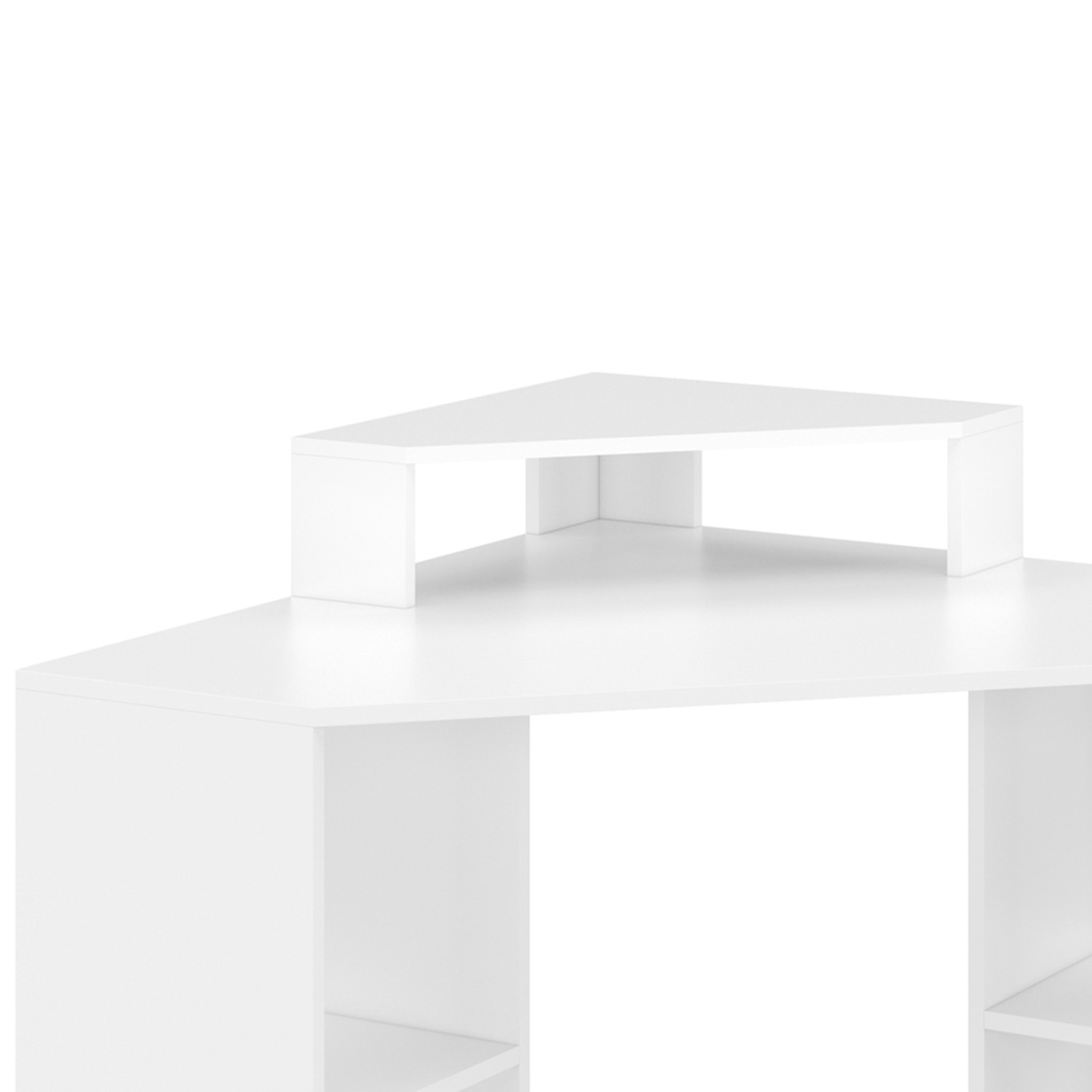 Voir la diapositive 5 : ID MARKET Bureau d'angle harry blanc gain de place bureau informatique avec rangements
