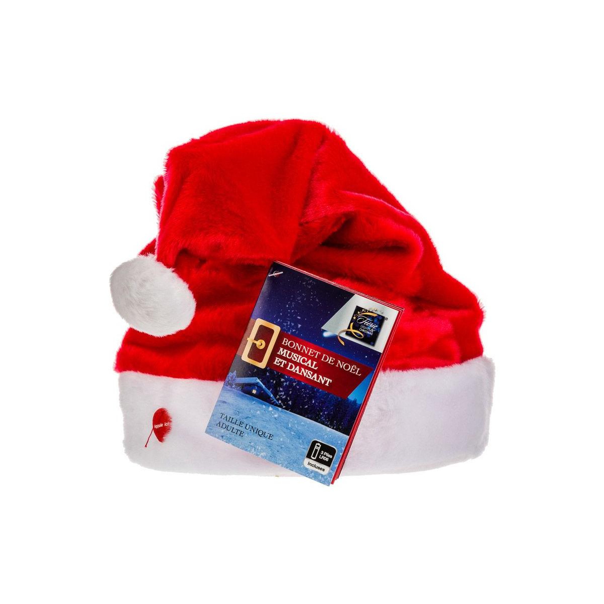 Voir la diapositive 2 : FEERIC LIGHT & CHRISTMAS Chapeau de Noël  Fun Mouvement  41cm Rouge