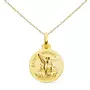 L'ATELIER D'AZUR Collier - Médaille Or 18 Carats 750/1000 Saint Michel - Chaîne Dorée - Gravure Offerte