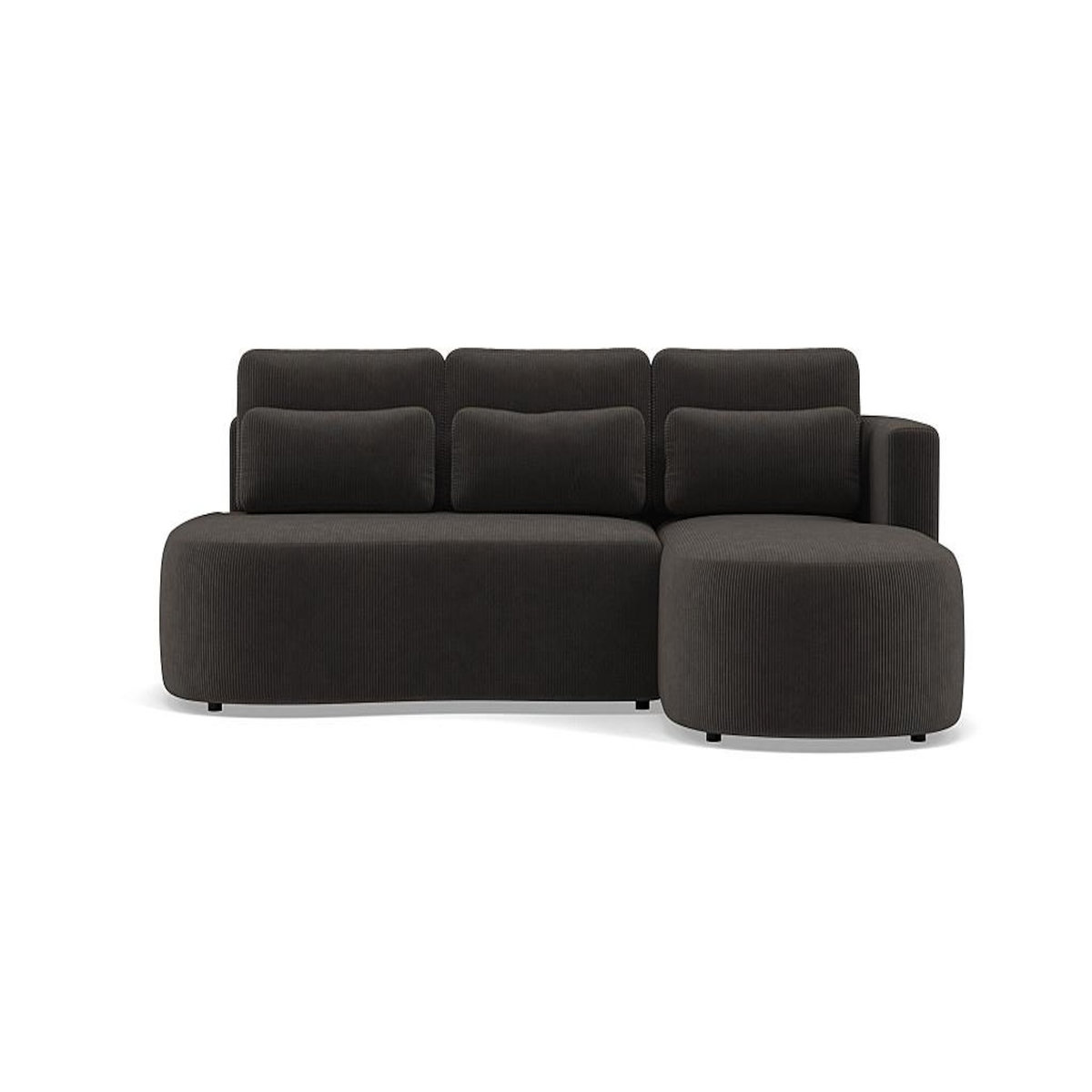 LISA DESIGN Mahina - canapé d'angle droit 4 places convertible avec coffre en velours côtelé