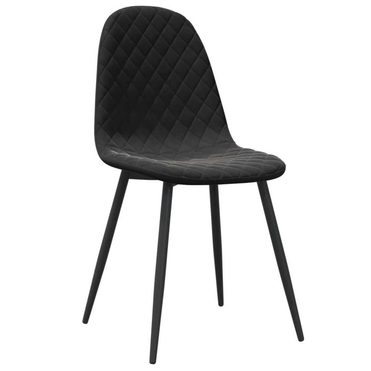 VIDAXL Chaises a manger lot de 6 noir velours