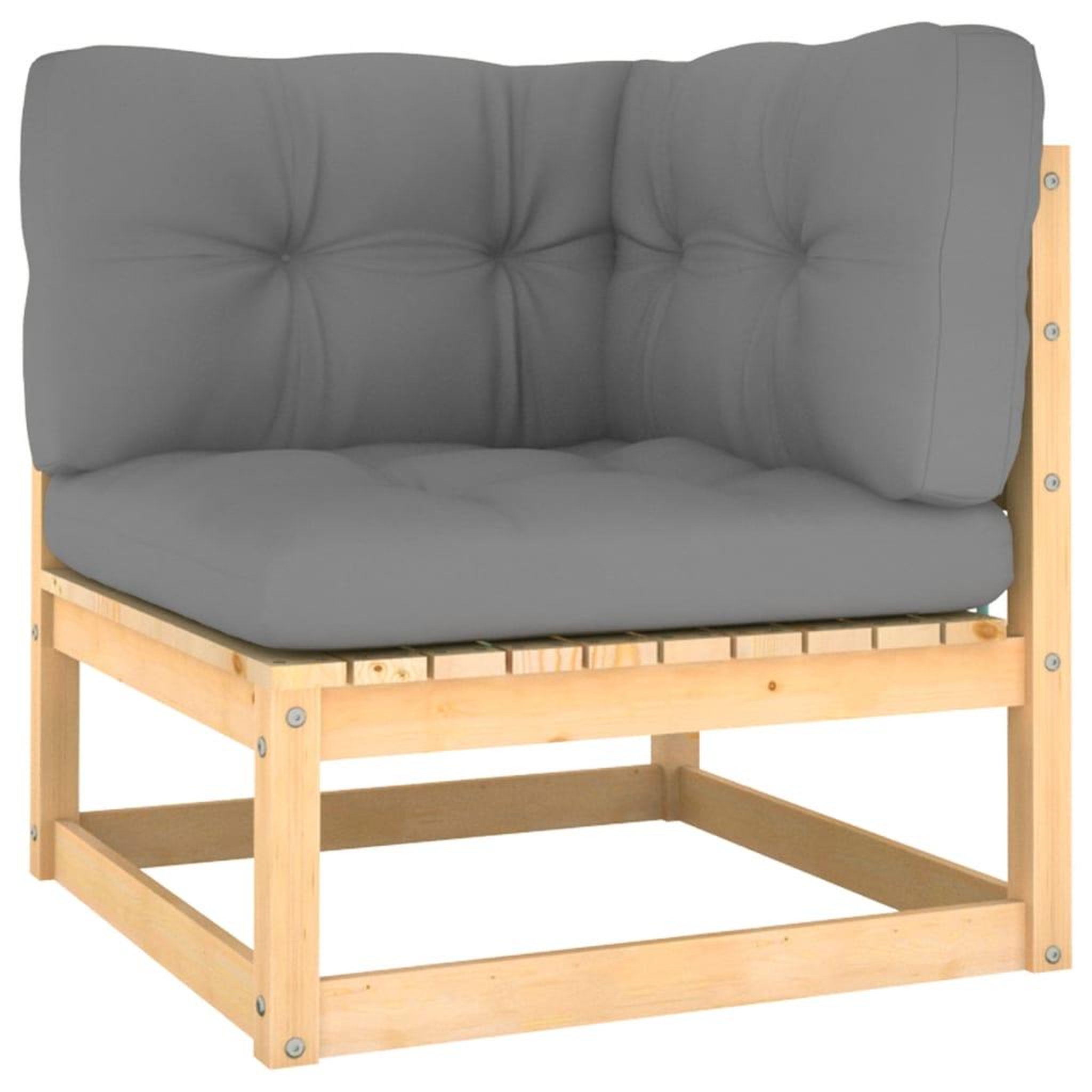 Voir la diapositive 4 : VIDAXL Salon de jardin 5 pcs avec coussins Bois de pin massif