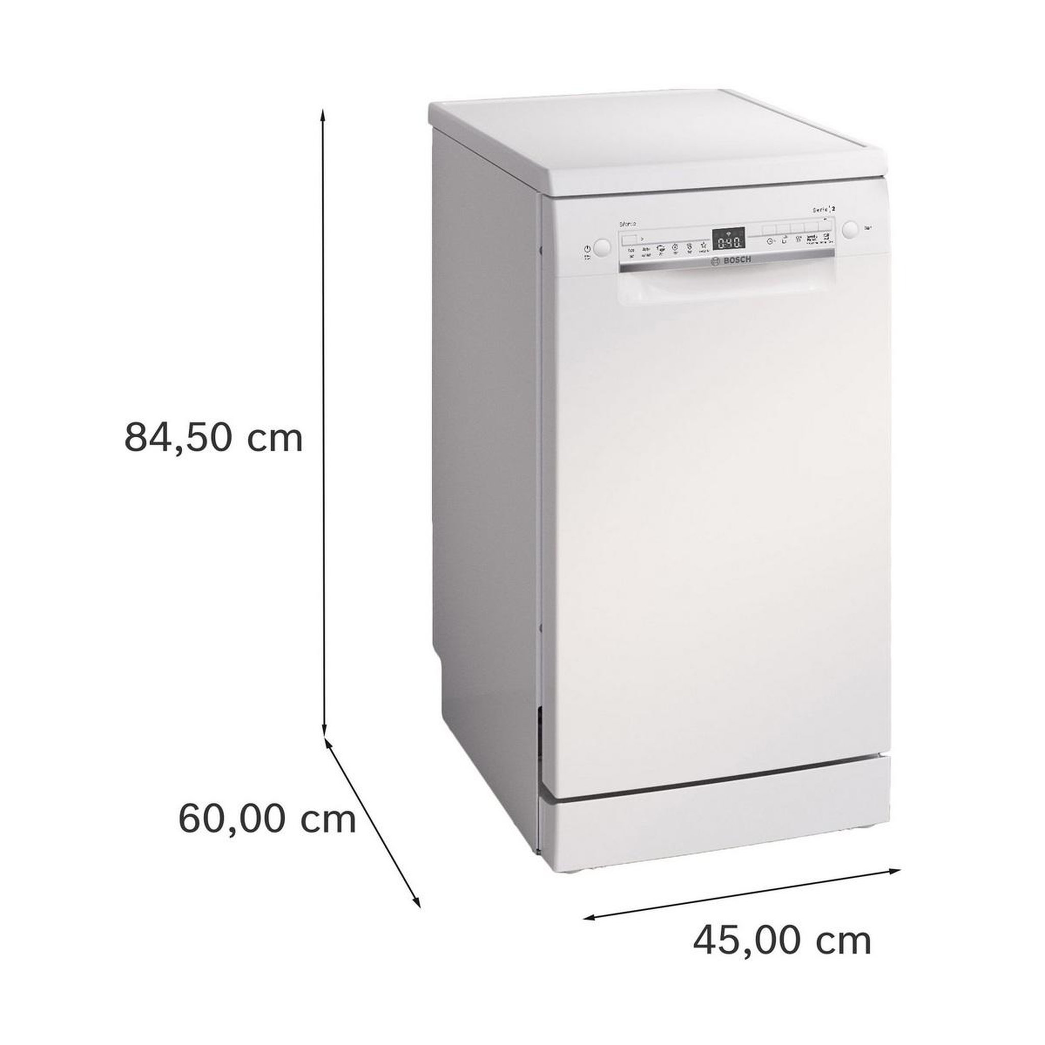 Voir la diapositive 5 : BOSCH Lave-vaisselle 45cm 10 couverts 46db blanc - sps2hkw55e