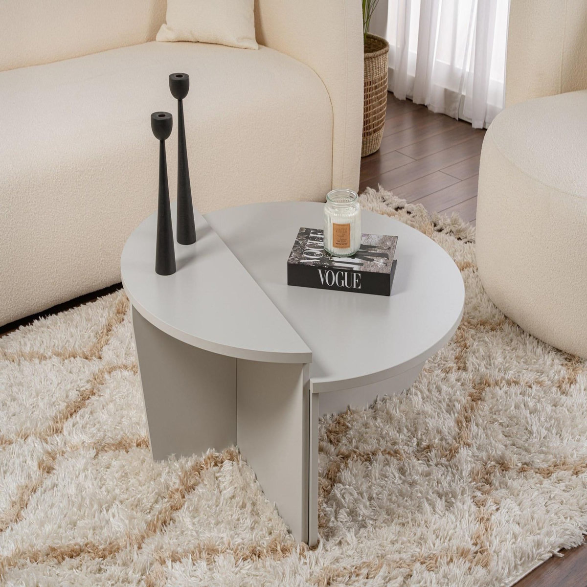 Habitat et Jardin Table basse en bois  Orion  90 x 60 x 30 cm - Gris