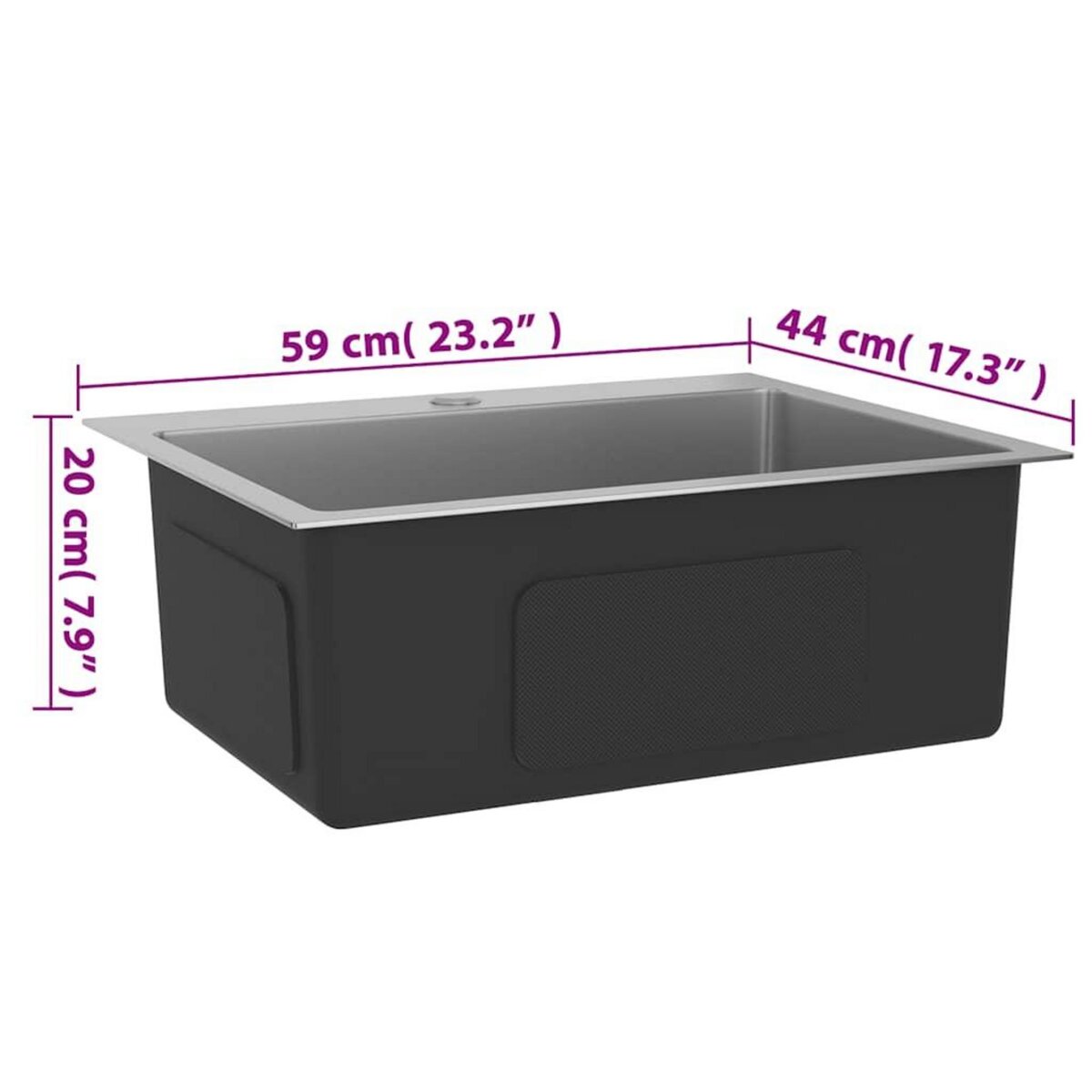 VIDAXL Evier de cuisine fait main Acier inoxydable