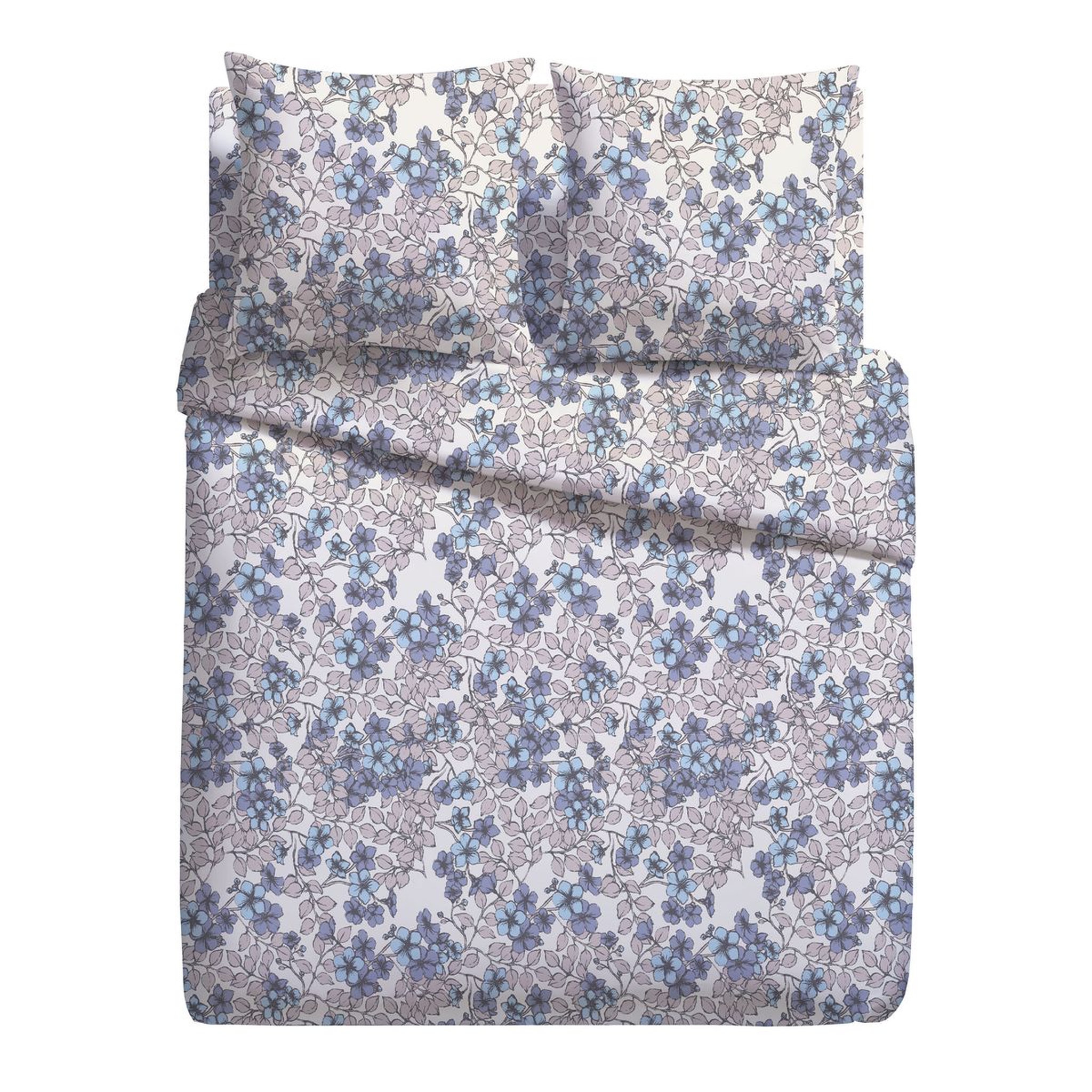 Parure housse de couette fantaisie en microfibre motif floral FLORA