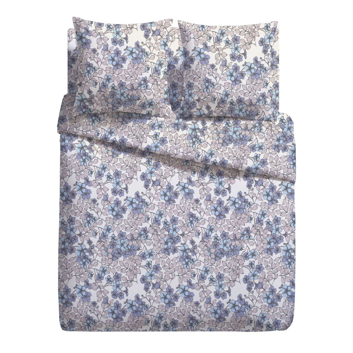 Parure housse de couette fantaisie en microfibre motif floral FLORA