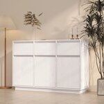 VIDAXL Buffet blanc 110x34x75 cm bois massif de pin
