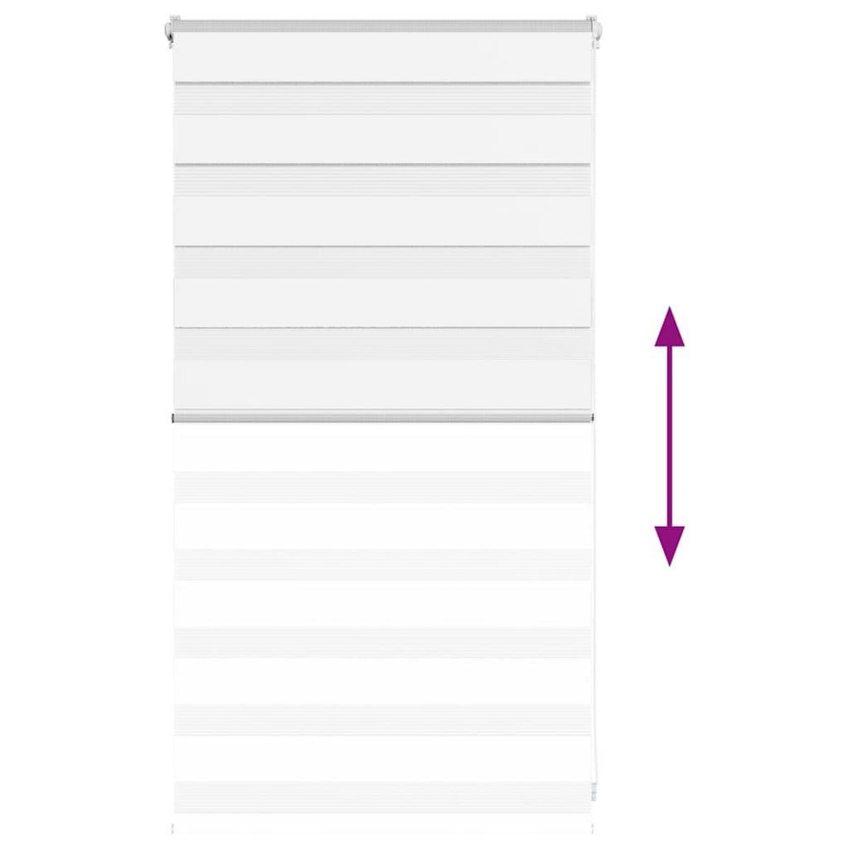 VIDAXL Store zebre blanc 70x100 cm largeur du tissu 65,9 cm polyester