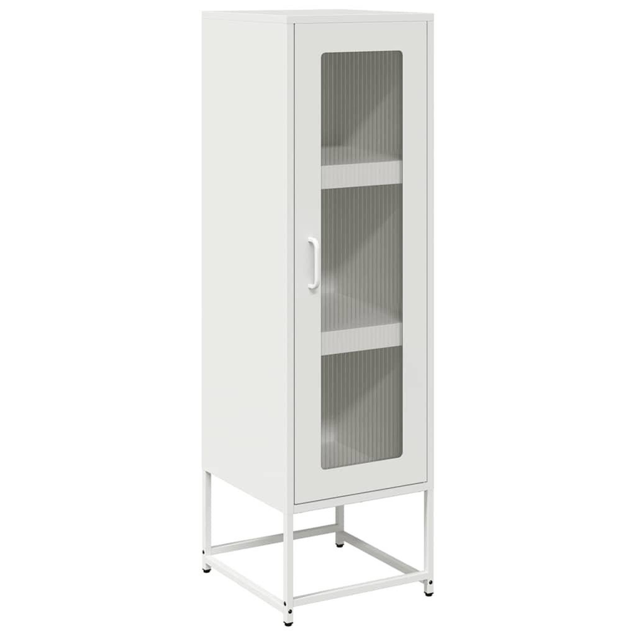 Voir la diapositive 2 : VIDAXL Buffet haut blanc 36x39x123 cm acier lamine a froid