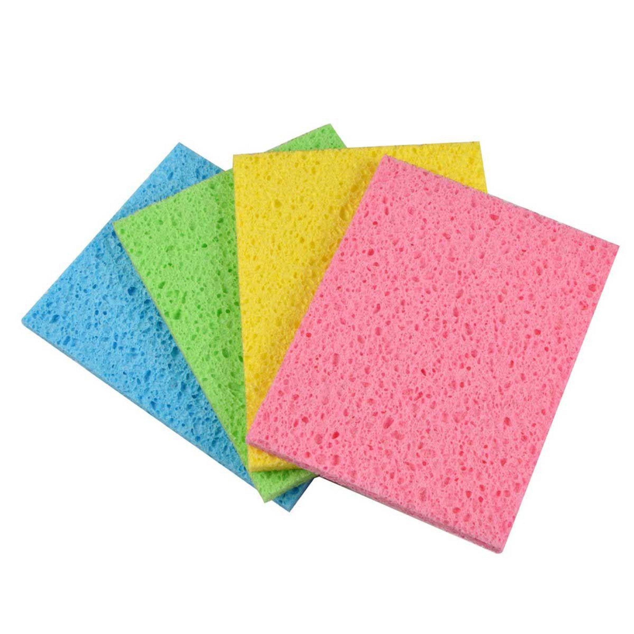 HOMEA Lot de 4 éponges  multi-usages  15cm multicolore