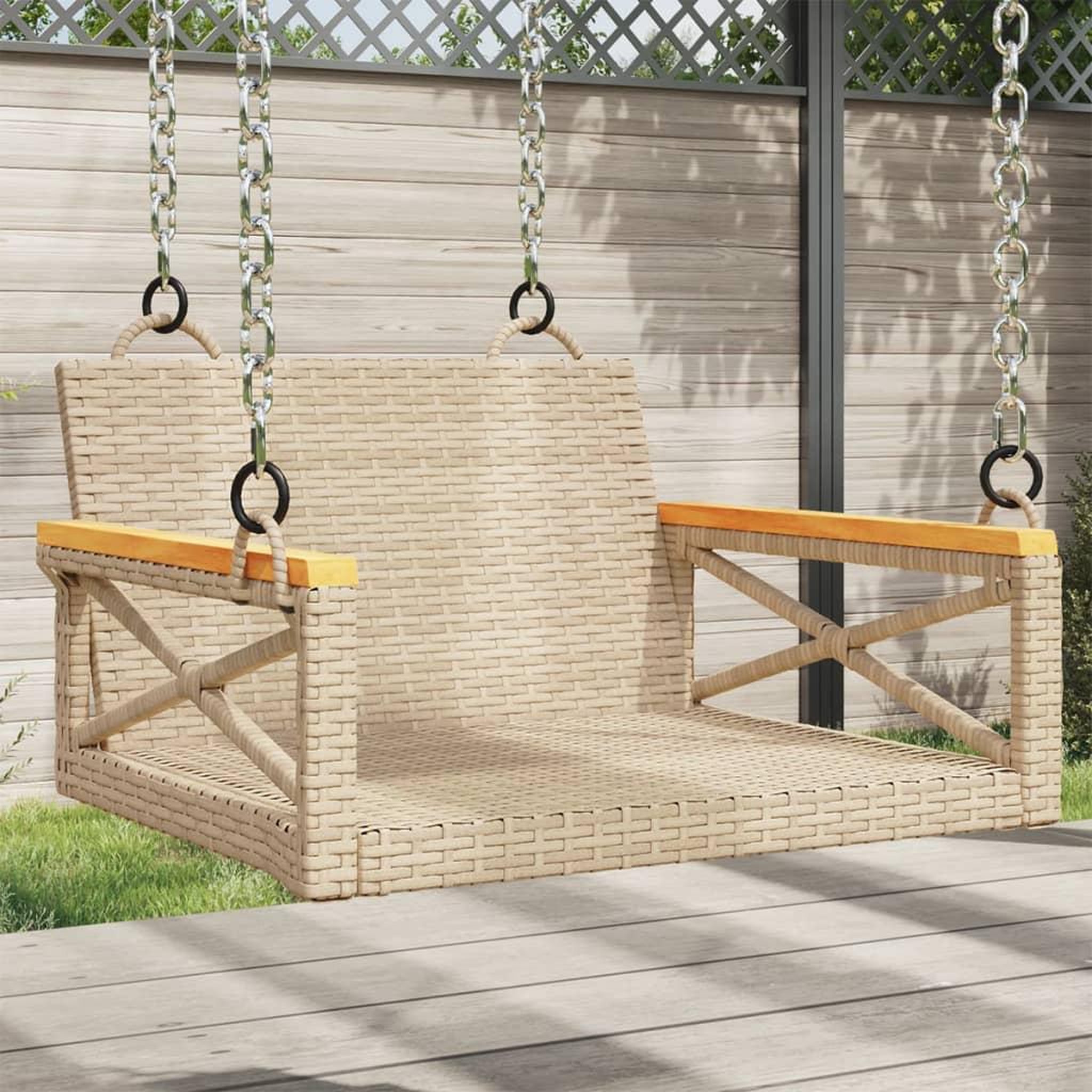 VIDAXL Balancelle beige 63x62x40 cm resine tressee